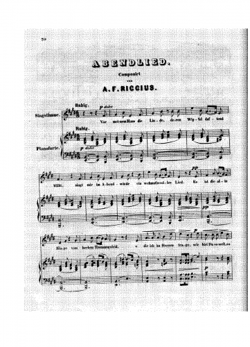 Riccius - Abendlied - Score