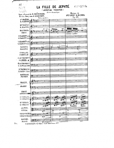 Sachs - Jephtas Tochter - Score