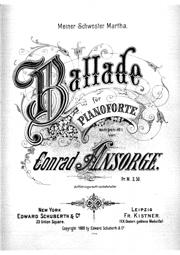 Ansorge - Ballade - Score