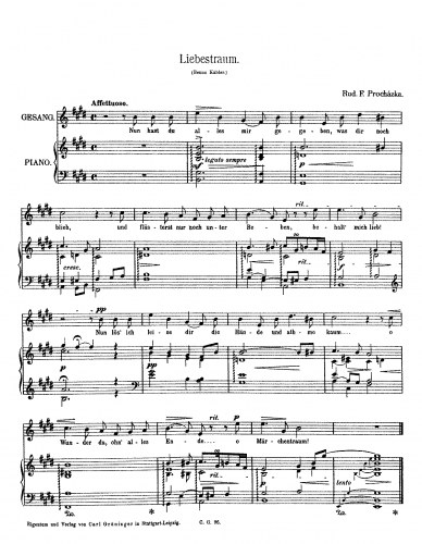 Procházka - Liebestraum - Score