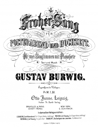 Burwig - Froher Sang für Polterabend und Hochzeit - Score