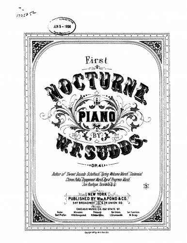 Sudds - Nocturne No. 1 - Piano Score - Score