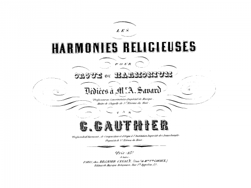 Gauthier - Harmonies religieuses - Score