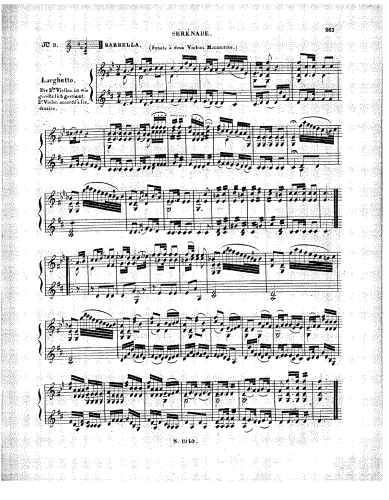 Barbella - Sonata for 2 Violins - Score