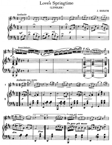 Ehrich - Liebesfrühling - For Violin and Piano - Score