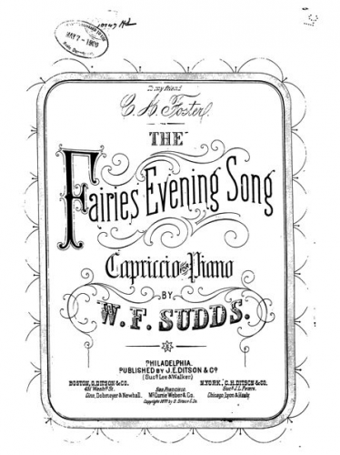 Sudds - The Fairies' Evening Song - Piano Score - Score