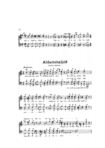 Sveinbjörnsson - Aldamótaljóð - Score