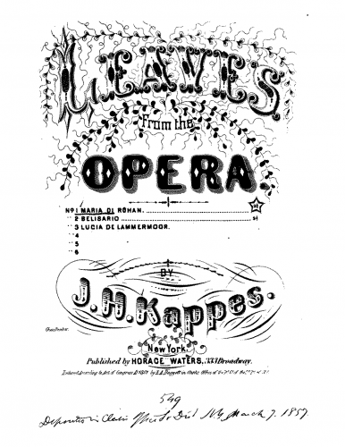 Kappes - Maria di Rohan - Piano Score - Score