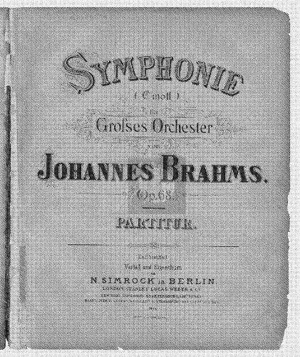 Brahms - Symphony No. 1 - Score