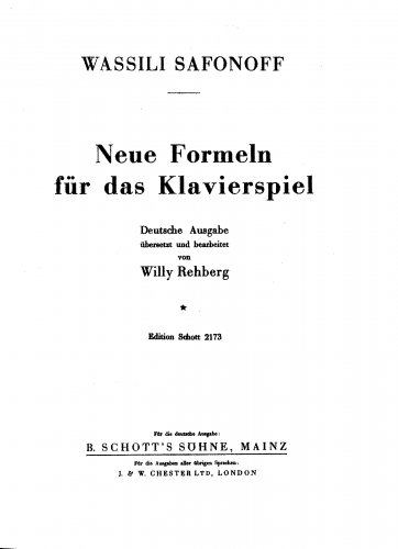 Safonov - Neue Formeln für das Klavierspiel - Score