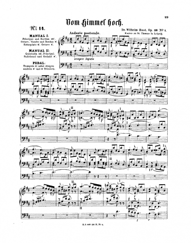 Rust - Vom Himmel Hoch, Op. 36 No. 1 - Score