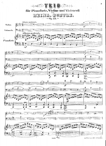 Götze - Piano Trio, Op. 25 - Score