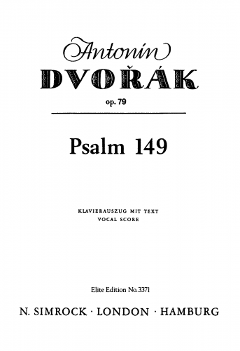 Dvo?ák - Psalm 149 - Vocal Score - Score