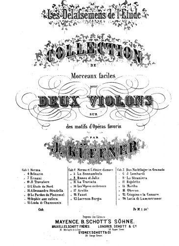 Küffner - Les délassemens de l'étude - Roméo et Julie de Bellini (No. 8) - Violin 1