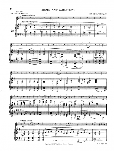 Papini - Theme and Variations - piano score