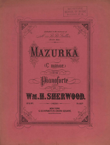 Sherwood - 2 Mazurkas, Op. 6 - Mazurka No. 1 in C minor