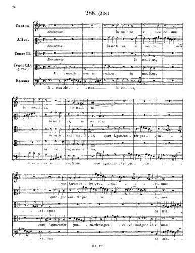 Lassus - Emendemus in melius - Score