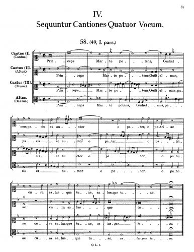 Lassus - Princeps Marte potens, Guilielmus - Score