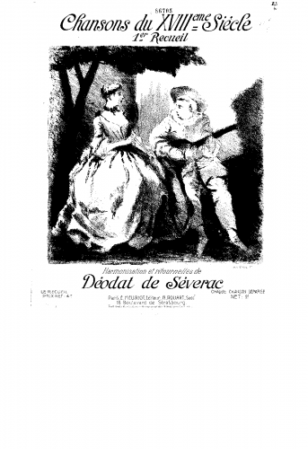 Séverac - Chansons du XVIIIeme siècle - Score