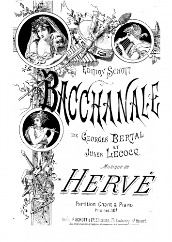 Hervé - Bacchanale - Vocal Score - Score