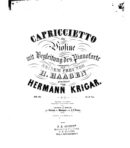 Krigar - Capriccietto for Violin and Piano