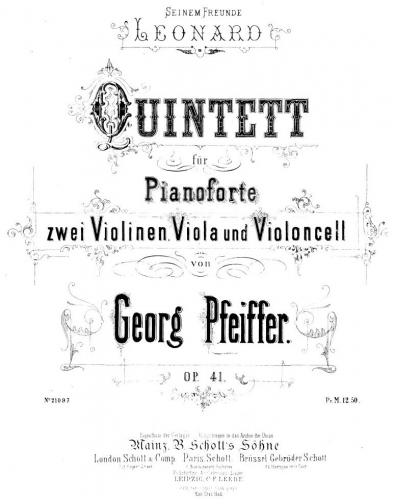 Pfeiffer - Piano Quintett