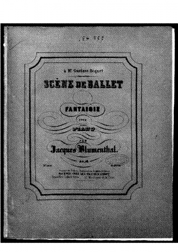 Blumenthal - Scène de ballet - Piano Score - Score