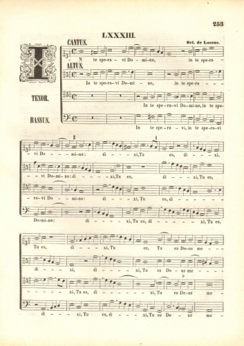 Lassus - In te speravi Domine - Score