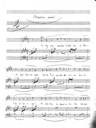 Soubre - Chanson arabe - Score