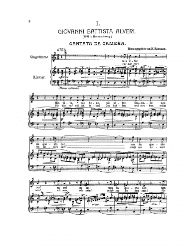 Alveri - Cantata da camera - Score