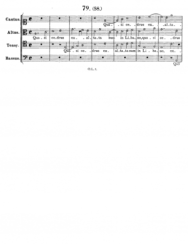 Lassus - Quasi cedrus exaltata sum in Libano - Score