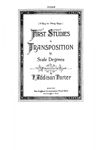 Porter - First Studies in Transposition - Score