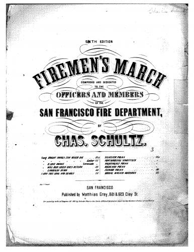 Schultz - Firemen's March - Score