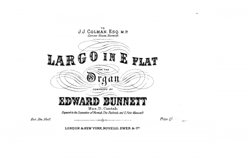 Bunnett - Largo in E-flat major - Score