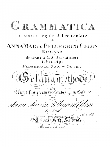 Pellegrini Celoni - Grammatica, o siano regole di ben cantare - Complete Book