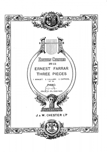 Farrar - 3 Pieces for Piano - Score