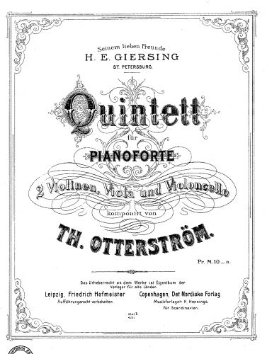 Otterström - Piano Quintet in C minor - Scores and Parts