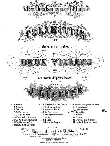 Küffner - Les délassemens de l'étude - La Straniera de Bellini (No. 9)