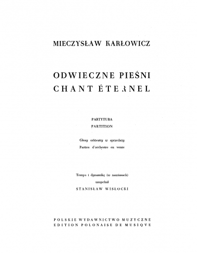 Kar?owicz - Odwieczne pie?ni - Score