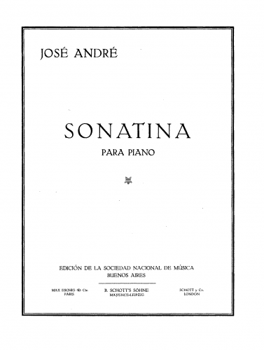 André - Sonatina for Piano - Score