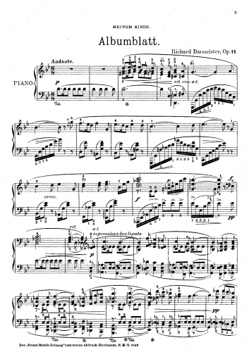 Burmeister - Albumblatt, Op. 14 - Score