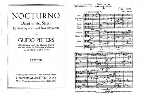 Peters - Nocturne for Winds and Strings - Score