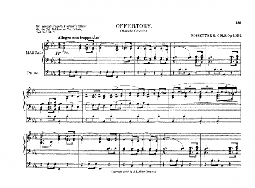 Cole - 2 Compositions for Organ, Op. 6 - No. 2: Offertory (Marche Celeste)