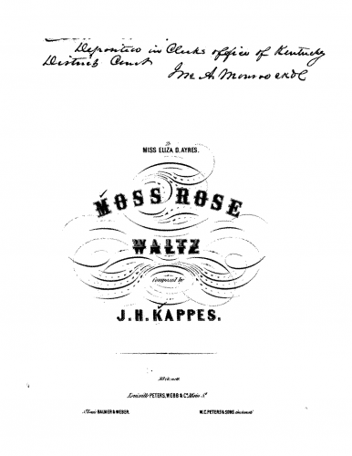 Kappes - Moss Rose - Piano Score - Score