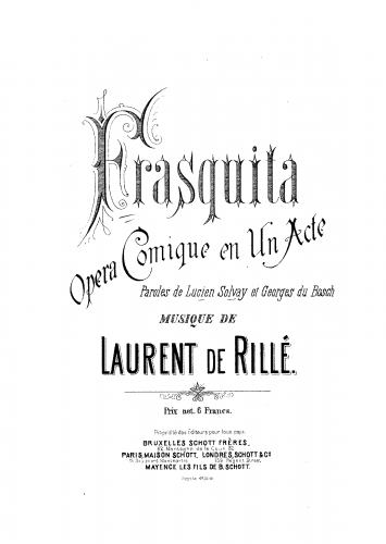 Rillé - Frasquita - Vocal Score - Score