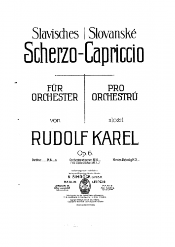 Karel - Slovanské Scherzo-Capriccio - Score