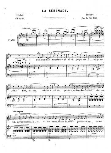 Soubre - La Sérénade - Score