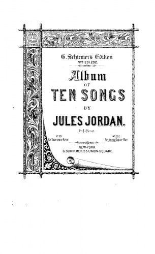 Jordan - Ten songs with piano accompaniment - Score