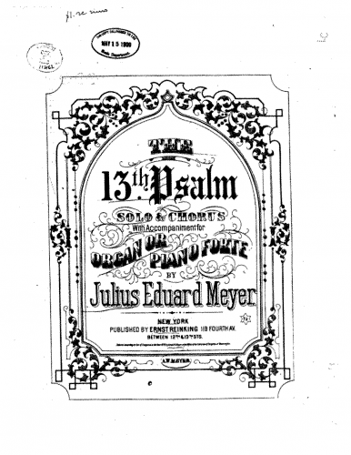 Meyer - Psalm 13 - Score