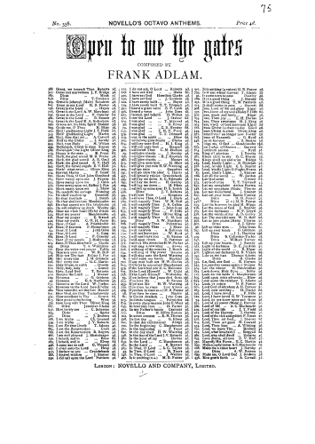 Adlam - Open to me the Gates - Score